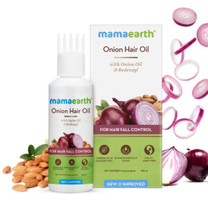 Mamaearth Onion Hair Oil with Onion Oil & Redensyl for Hair Fall Control 150 ml